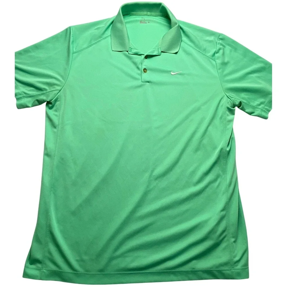 Nike Golf Dri-FIT Polo Shirt Mens XL Green Irish Open Shamrock Logo Short Sleeve